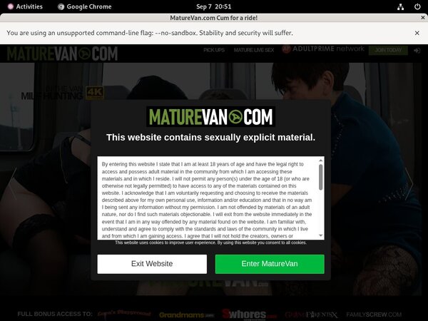 Sign Up Mature Van Free