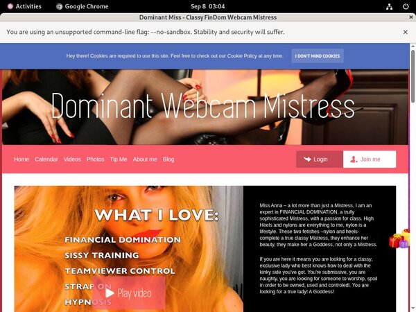 DominantMissClassyFinDomWebcamMistress Discount Acc